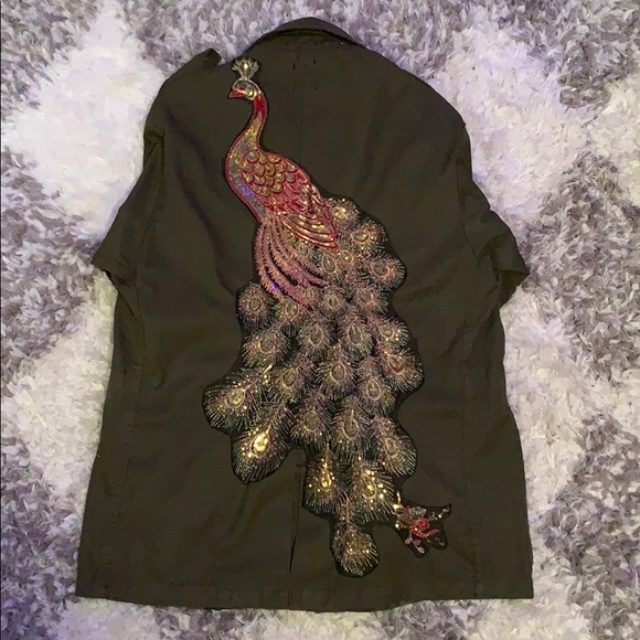 LF Jackets & Blazers - Vintage Peacock Embroidered Military Jacket